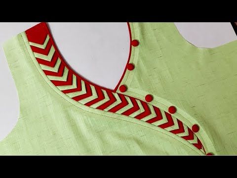 बिलकुल नया नैक डिजाइन - Unique Neck Design for Suit/Kurti Cutting and Stitching