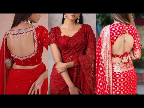 New Red Saree Blouse Designs | Fancy Blouse Neck Pattern | Latest Model Blouse Back Neck Designs