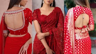 New Red Saree Blouse Designs | Fancy Blouse Neck Pattern | Latest Model Blouse Back Neck Designs