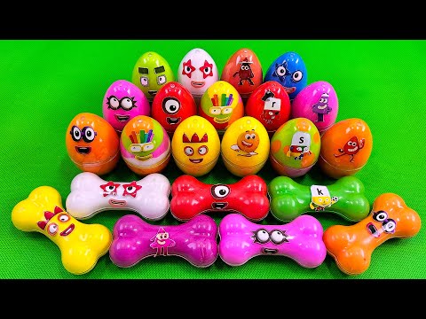 Transforming Numberblocks in Dog Bone with Rainbow SLIME Coloring! Satisfying ASMR Videos