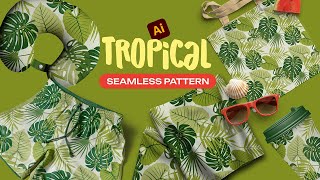 How to draw a seamless tropical pattern + 4 ways image trace in Adobe Illustrator.