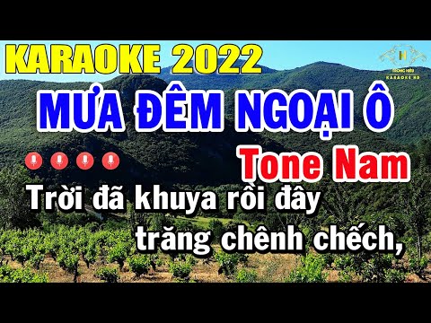 Mưa Đêm Ngoại Ô Karaoke Tone Nam Nhạc Sống 2022 | Trọng Hiếu