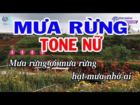 Karaoke Mưa Rừng Tone Nữ ( Bm ) Nhạc Sống Mới || Karaoke Đồng Sen