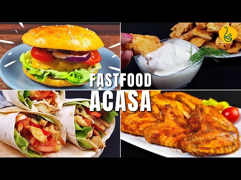 Fast food sănătos acasă – shaorma, hamburgeri, aripioare picante și sos de usturoi