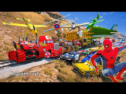 Disney Pixar Cars McQueen Toys Mack Truck Hauler Tow Mater Faregame Police Jackson Storm and Friends