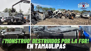 "¡Atención! Así lucían los vehículos 'monstruф' destruidos por la FGR en Tamaulipas"