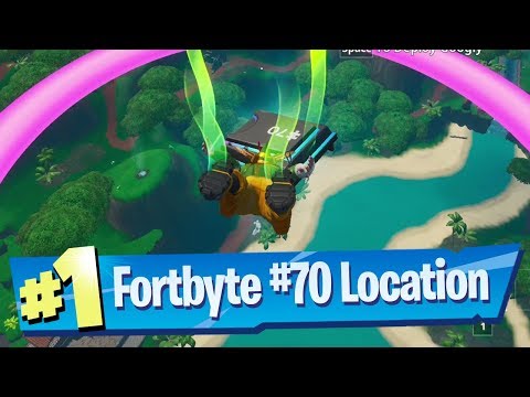 Fortnite Fortbyte #70 Location - Accessible by Skydiving through rings Lazy Lagoon Vibrant Contrail