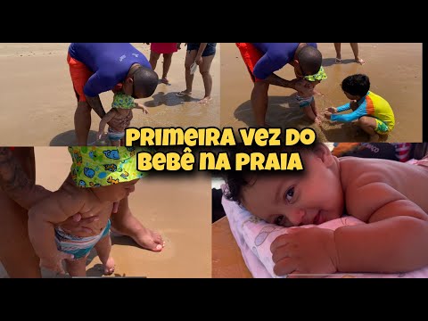 PRIMEIRA VEZ DO BEBÊ NA PRAIA - OLHA A REAÇÃO DELE