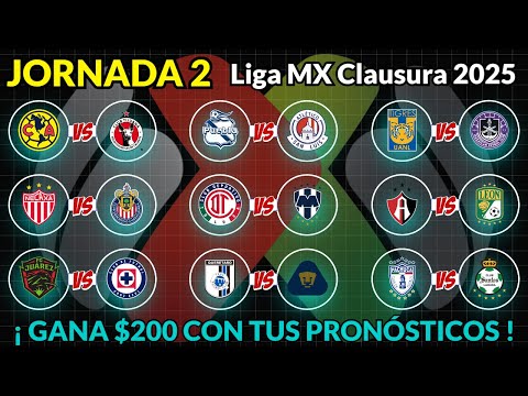 PRONÓSTICOS JORNADA 2 Liga MX CLAUSURA 2025