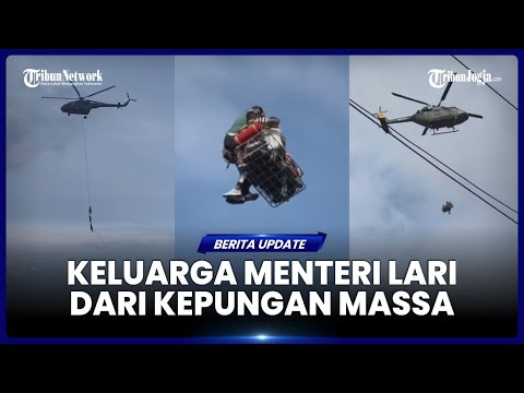 REKAMAN VIDEO SAAT KELUARGA MENTERI NEPAL BERGELANTUNGAN DI HELIKOPTER