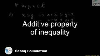 Additive property of inequality