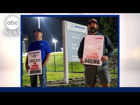 YouTube video thumbnail: Boeing Jet and Weapons Workers Strike