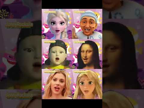 Baby, Doll, Superhero singing Pinkfong Halloween Shark #Shorts #Mrbeast #SquidGame