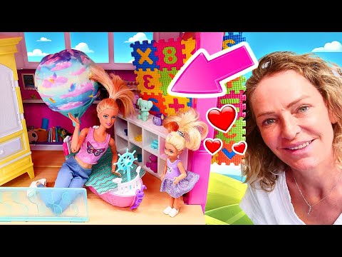 Barbie Puppen Video mit Nicole. Neues Zimmer für Chelsea. Spielspaß mit Barbie Puppen