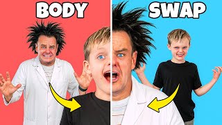Body Swap! Kyler and Dr  Bad Guy Accidentally Swap Bodies on Freaky Friday | Fun Squad