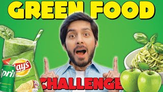 Eating only Green Color Food for 24 hours challenge