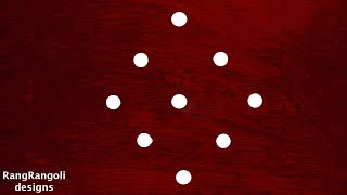 Easy Apartment kolam 3X1 dots | easy rangoli designs | daily rangoli design | RangRangoli designs