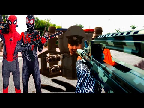 Spider-man with GTA vs Catnap and Pomni   #spiderman #shorts
