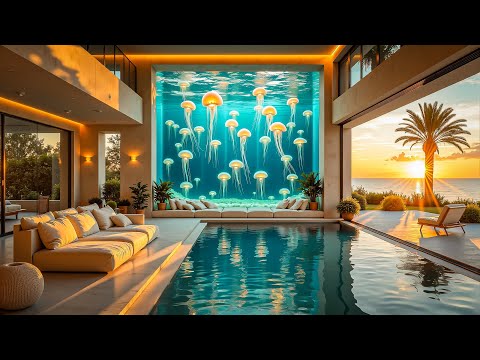 Sunset Ocean View by Luxury Villa 🌤 Ultimate Jazz Music Experience for Relaxing, Studying & Working