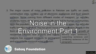 Noise in the Environment Part 1