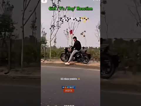 👧Girl v/s 👦Boy reaction 👀 1M views youtube video #trending #video #atitude #bulletlover.....🫡