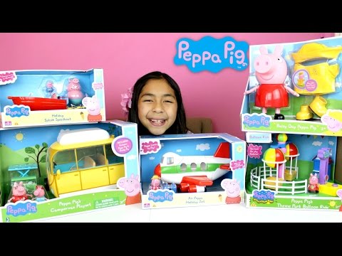 Peppa Pig Toys!! Speadboat Holiday Jet Campervan Playset Balloon Ride Peppa Pig|B2cutecupcakes