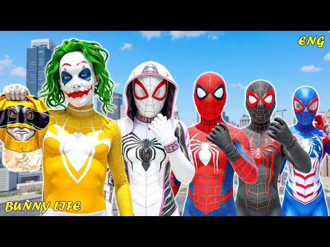 What If 10 SPIDER-MAN in 1 HOUSE ??? || Criminal JOKER impersonates Yellow-spider ( Live Action )