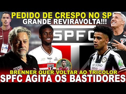 REVIRAVOLTA!!! CRESPO FAZ PEDIDO! SPFC RECEBE PROPOSTA | JOIA SENDO VENDIDA? | VOLTA DE BRENNER E+