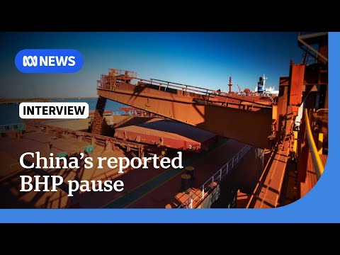 YouTube video thumbnail: BHP Shares Slip After China ban Reports