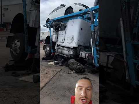 Transmission swap at the truck stop! 🚚 #viral #trending #youtubeshorts #trucks #CryptoTruckerMike