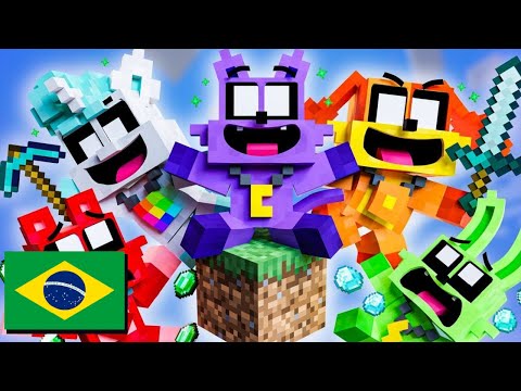 One Block Skyblock com os SMILING CRITTERS no Minecrafty?! Poppy Playtime 3 Animação