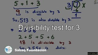 Divisibility test for 3
