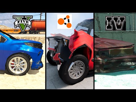 GTA 5 vs GTA 4 vs BeamNG.drive Car Physics Comparison