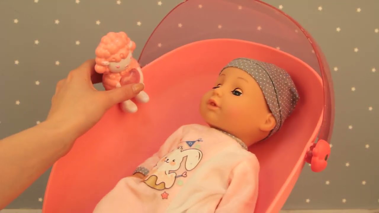 Игровой набор Пупс с колыбелью и шкафчиком световые звуковые эффекты  - видео