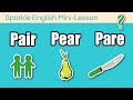 Understanding Homophones: Pair, Pear, Pare