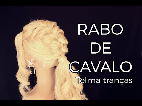 como fazer Rabo de cavalo para festa, coleta con trenza, ponytail