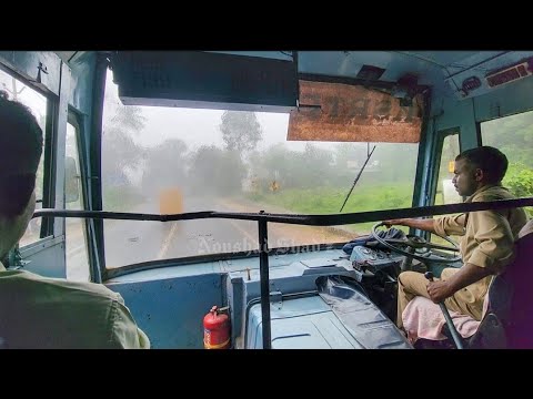 Ashok Leyland bus Extreme Hard driving in heavy rain🙌 hat's off to this driver👏Struggles of driver's