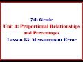 Measurement Errors and Proportional Relationships