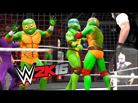 WWE 2K16 - Teenage Mutant Ninja Turtles (TMNT) - Elimination Chamber Match