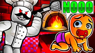 UN CHEF MALVADO ME QUIERE COCINAR! - BEBÉ AL HORNO - ROBLOX