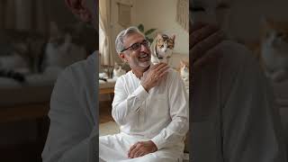 with my cats