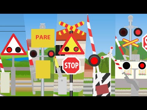 Southern Europe, Level crossings【踏切アニメ】南ヨーロッパのいろんな場所でカンカン😂😂😂Railroad crossings　総集編