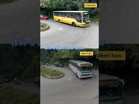 Short OR Long sharp Turn ultimate test for drivers #bus #short #long #ultimate