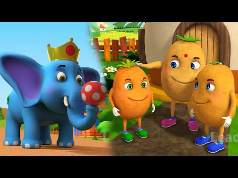 Hathi Raja Aloo Kachaloo & Kalu Madari | 3D Animated Rhymes | Hindi Balgeet | Kids Poems