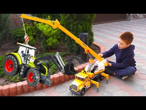 Trucks Broken down and Damian calls a new Loader Toy Bruder for Help, Unboxing Truck
