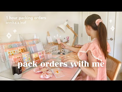 packing orders for my small business 🧸💫 real time pack/study with me, asmr & soft music, stationery