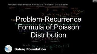 Problem-Recurrence Formula of Poisson Distribution