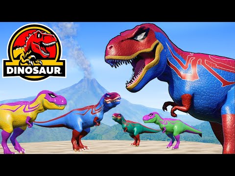 SpiderMan Dinosaur Battles Compilation Best Moments Epic Fights Jurassic World Evolution