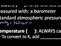 Gas Laws and Measurements
