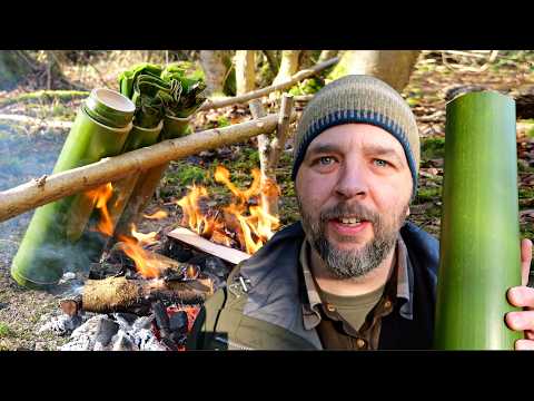 Primitive Bushcraft Cooking in Bamboo